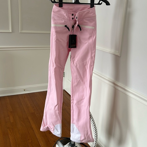 NWT Loveshackfancy x Bogner fire and ice Ireen ski pant in blush. - Picture 3 of 16